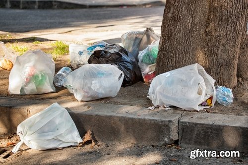 Collection of garbage outside the city dirty garbage container 25 HQ Jpeg