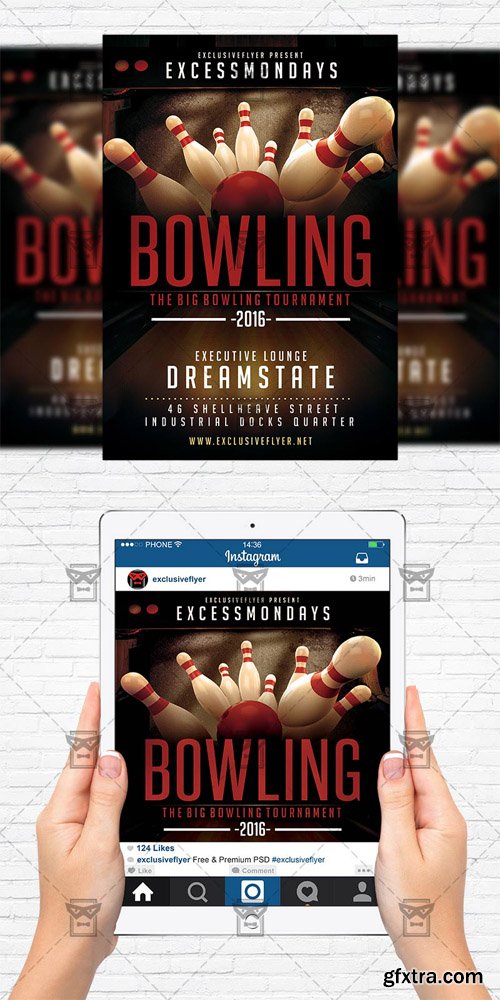 The Big Bowling - Flyer Template + Instagram Size Flyer The Big Bowling - Flyer Template + Instagram Size Flyer