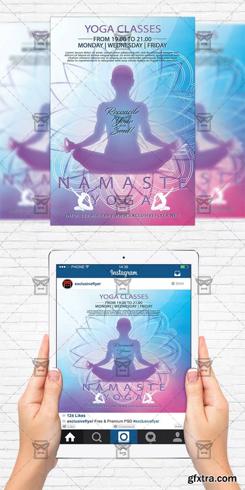 Yoga Classes - Flyer Template + Instagram Size Flyer Yoga Classes - Flyer Template + Instagram Size Flyer