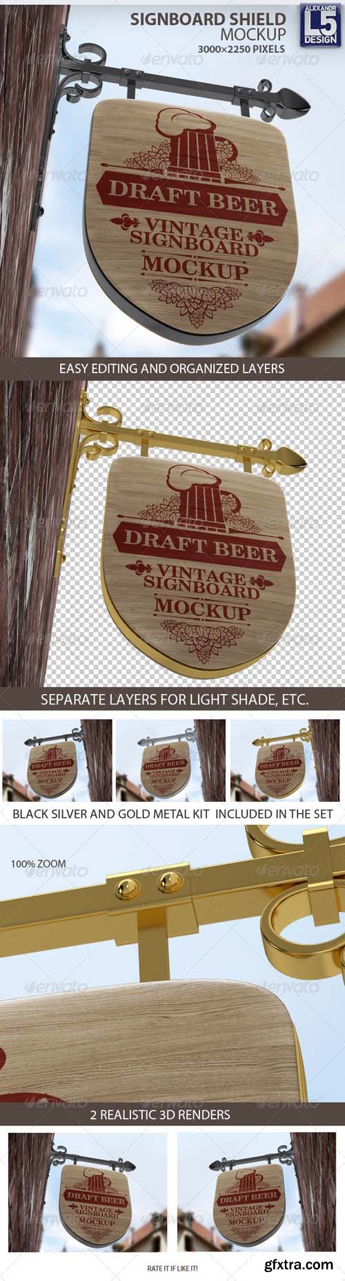 GR - Vintage Signboard Shield Mock-Up 8336071 GR - Vintage Signboard Shield Mock-Up 8336071