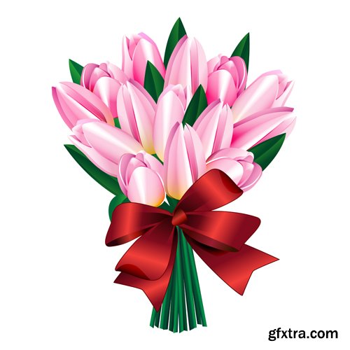 Spring vector background with tulips