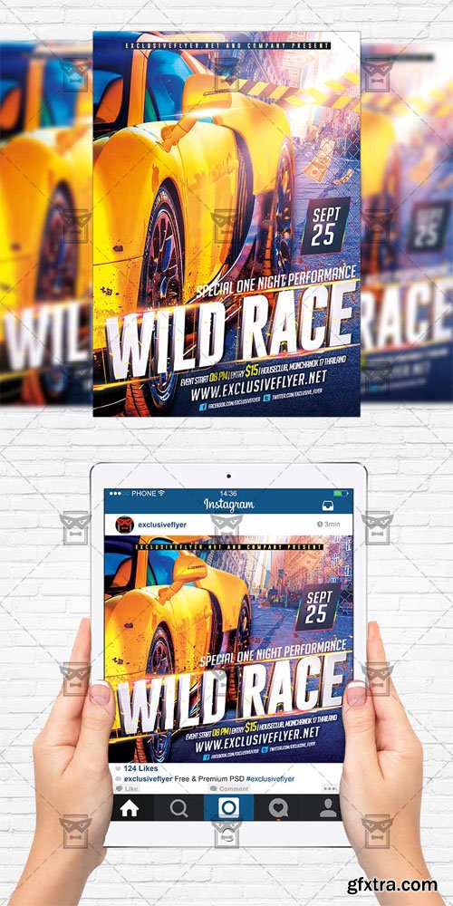 Wild Race - Flyer Template + Instagram Size Flyer Wild Race - Flyer Template + Instagram Size Flyer