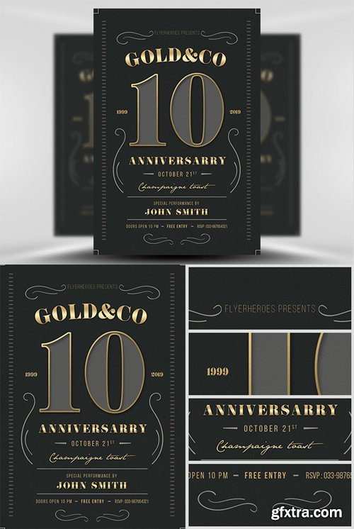 Modern Vintage Business Anniversary Flyer Template Modern Vintage Business Anniversary Flyer Template