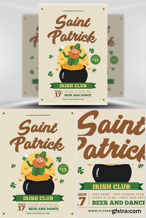 St. Patrick&rsquo;s Irish Club Flyer Template