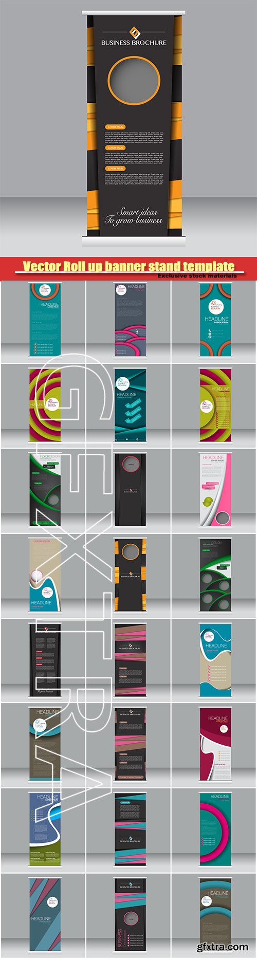 Vector Roll up banner stand template, abstract background for design, business, education, advertisement #5