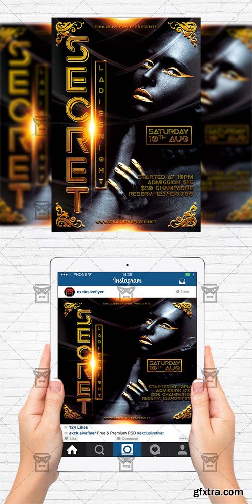 Secret Party - Flyer Template + Instagram Size Flyer Secret Party - Flyer Template + Instagram Size Flyer