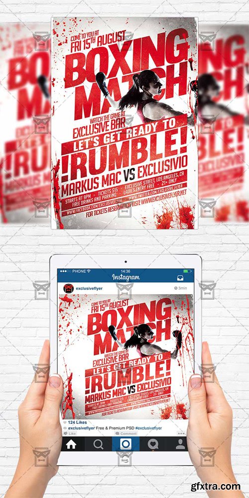 Boxing - Flyer Template + Instagram Size Flyer Boxing - Flyer Template + Instagram Size Flyer