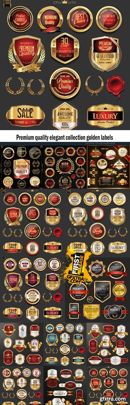 Premium quality elegant collection golden labels