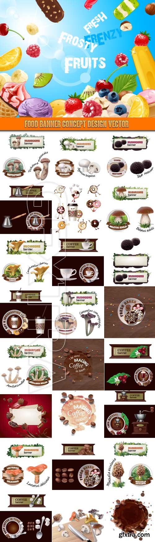 Food banner concept design vector