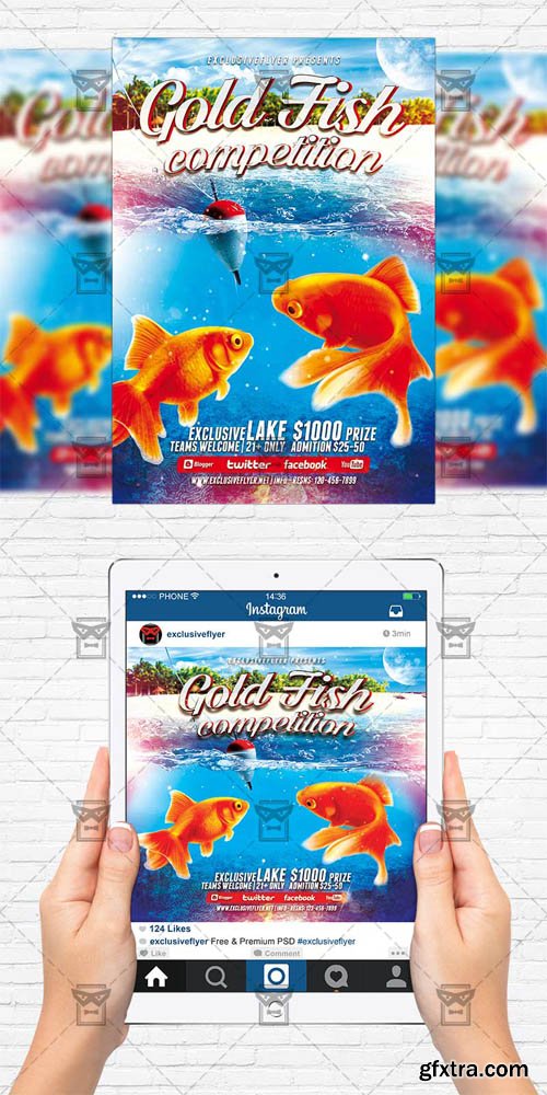 Gold Fish - Flyer Template + Instagram Size Flyer