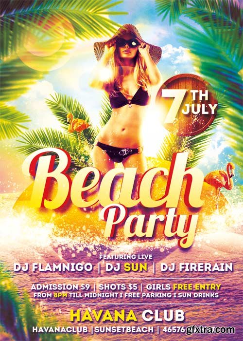 Beach Party V22 Flyer Template GFxtra