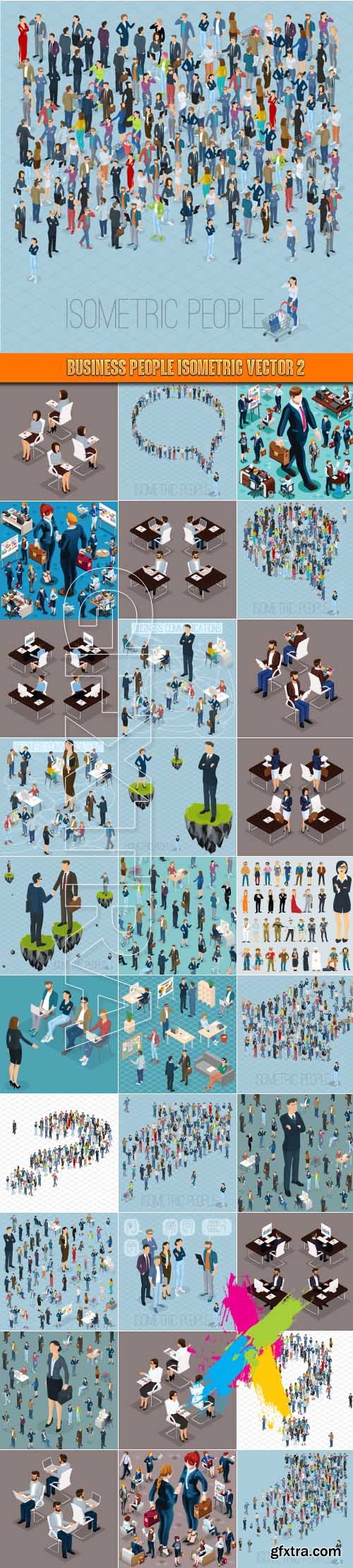 Business people isometric vector 2