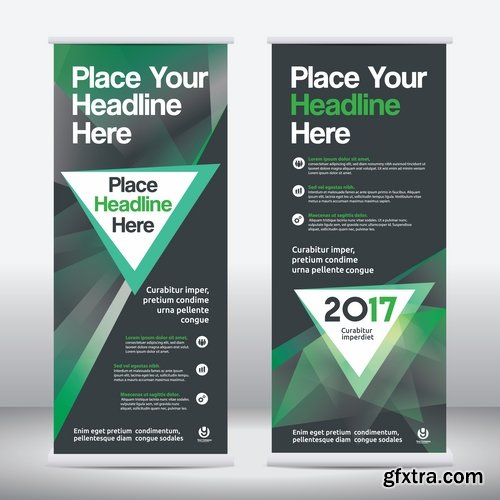 Collection business card flyer banner vector image 17-25 EPS