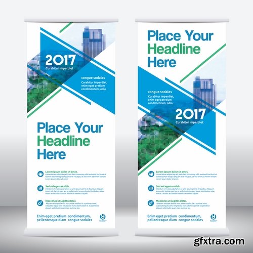 Collection business card flyer banner vector image 17-25 EPS