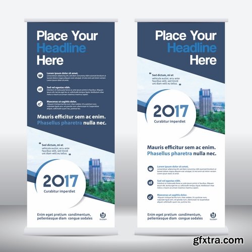 Collection business card flyer banner vector image 17-25 EPS