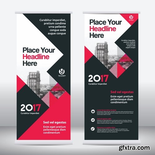 Collection business card flyer banner vector image 17-25 EPS