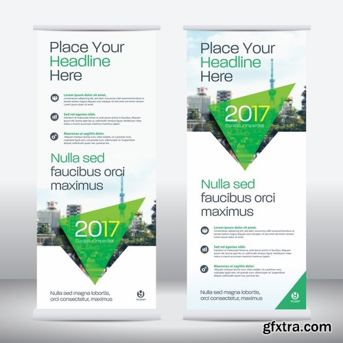 Collection business card flyer banner vector image 17-25 EPS