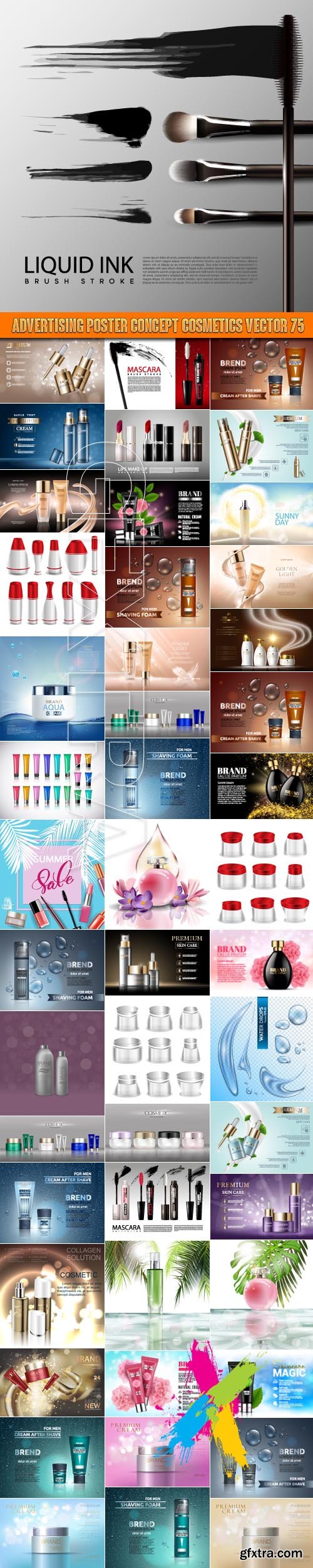 Advertising Poster Concept Cosmetics vector 75