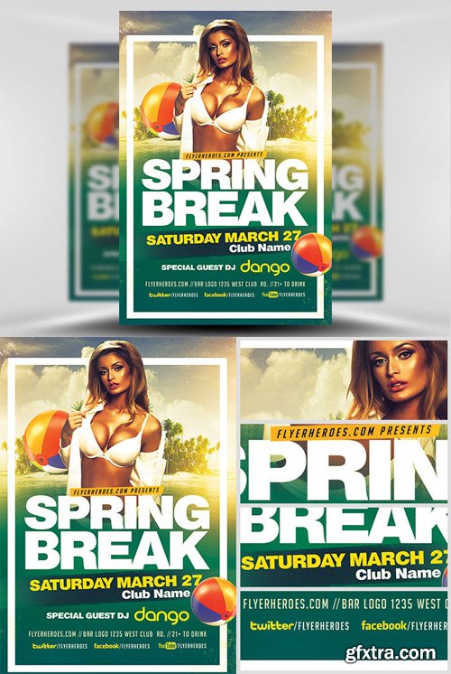 Spring Break 2017 Flyer Template 2 Spring Break 2017 Flyer Template 2