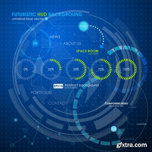 Collection futuristic background interface desktop web site template example vector image 25 EPS