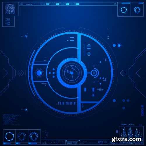 Collection futuristic background interface desktop web site template example vector image 25 EPS