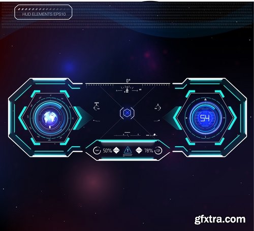 Collection futuristic background interface desktop web site template example vector image 25 EPS