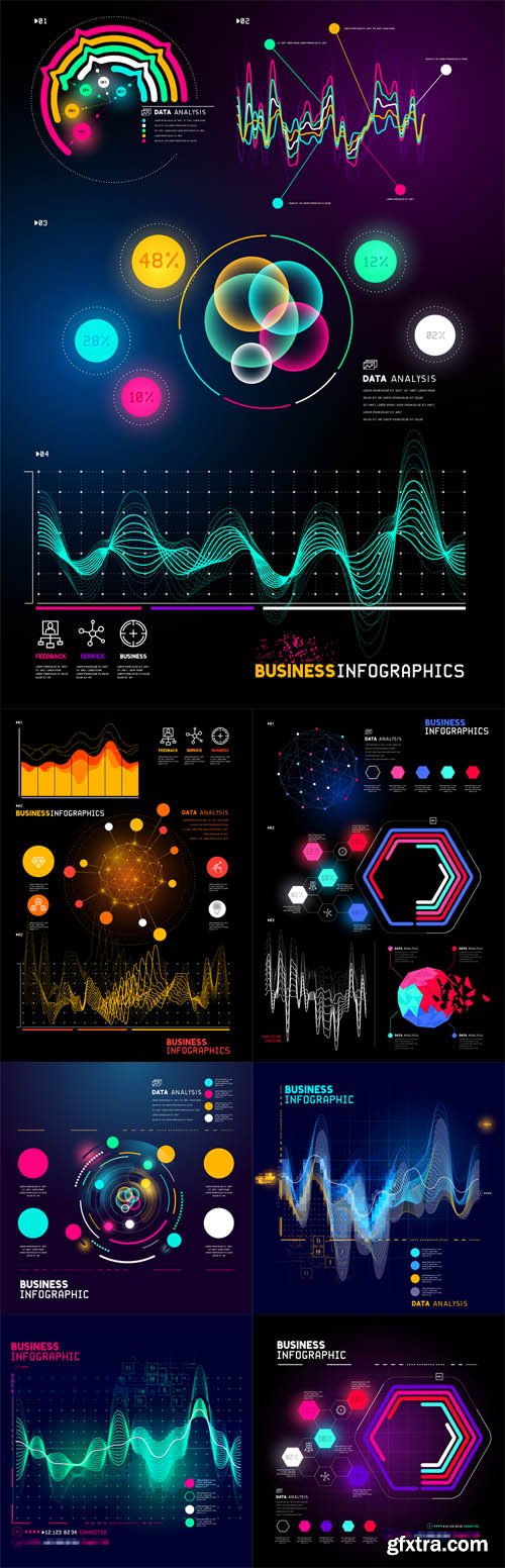 Vector Set - Detailed Business Infographic Statistic Charts and Reports Vector Set - Detailed Business Infographic Statistic Charts and Reports