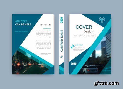 Collection of book cover flyer magazine booklet with infographics vector image 3-25 EPS