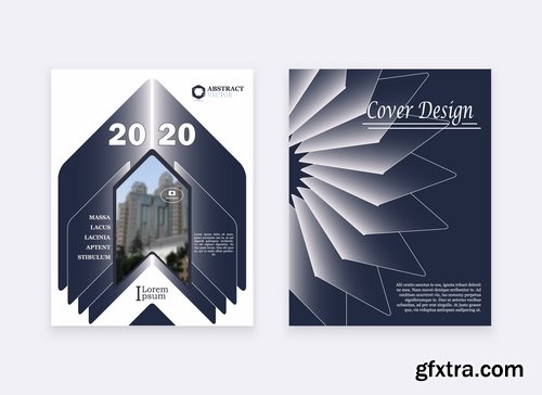 Collection of book cover flyer magazine booklet with infographics vector image 3-25 EPS