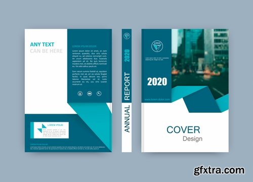 Collection of book cover flyer magazine booklet with infographics vector image 3-25 EPS