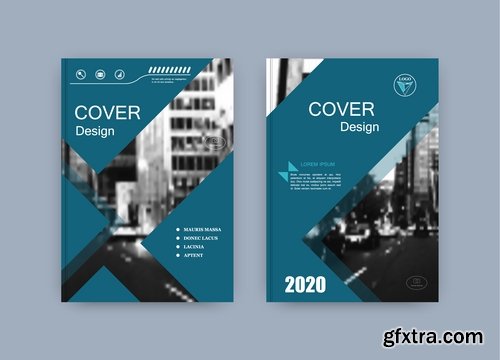 Collection of book cover flyer magazine booklet with infographics vector image 3-25 EPS