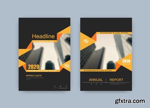 Collection of book cover flyer magazine booklet with infographics vector image 3-25 EPS