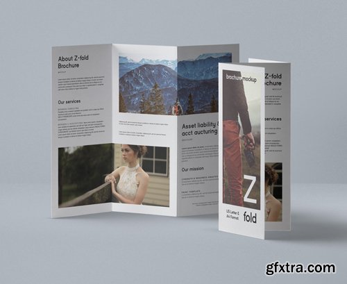 Psd Z Fold Mockup US A4 Psd Z Fold Mockup US A4