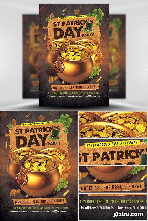 St. Patrick’s Day Gold Party Flyer Template St. Patrick’s Day Gold Party Flyer Template