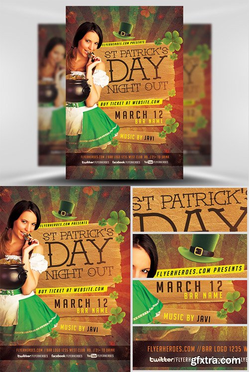 St. Patrick&rsquo;s Night Out Flyer Template