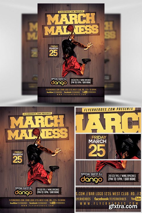 March Madness Basketball Flyer Template V1 March Madness Basketball Flyer Template V1