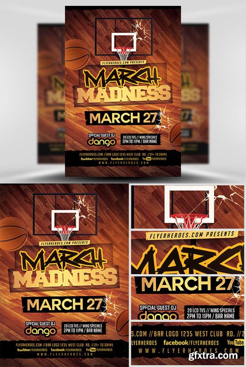 March Madness Basketball Flyer Template v3 March Madness Basketball Flyer Template v3