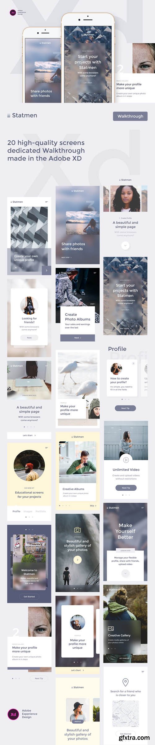 Statmen XD iOS Ui Kit - Walkthrough Statmen XD iOS Ui Kit - Walkthrough