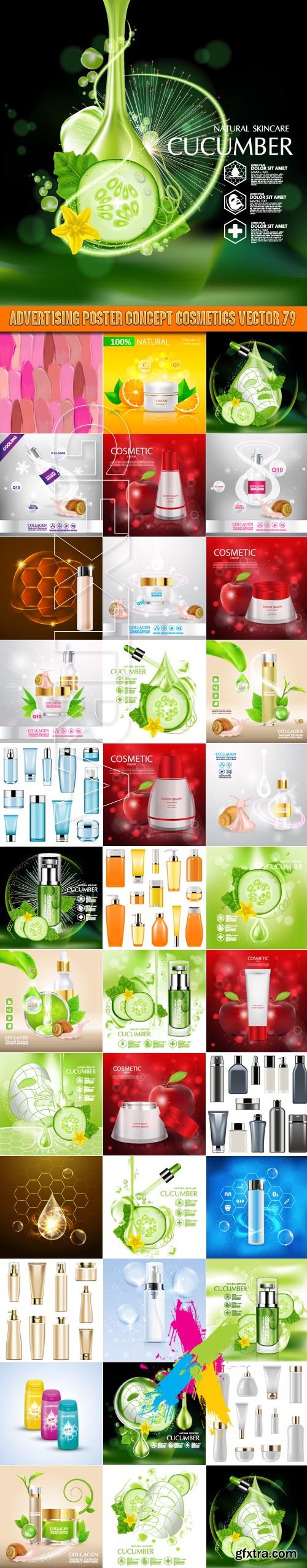 Advertising Poster Concept Cosmetics vector 79
