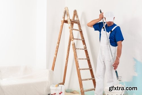 Collection repair painting the walls facing the roller brush paint 25 HQ Jpeg