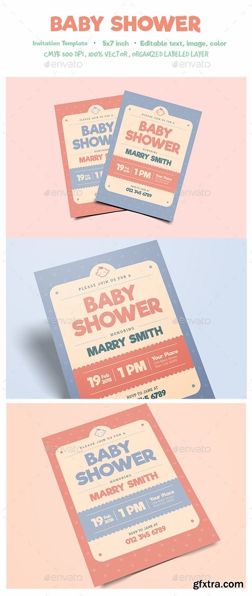 GraphicRiver - Baby shower invitation 19184223