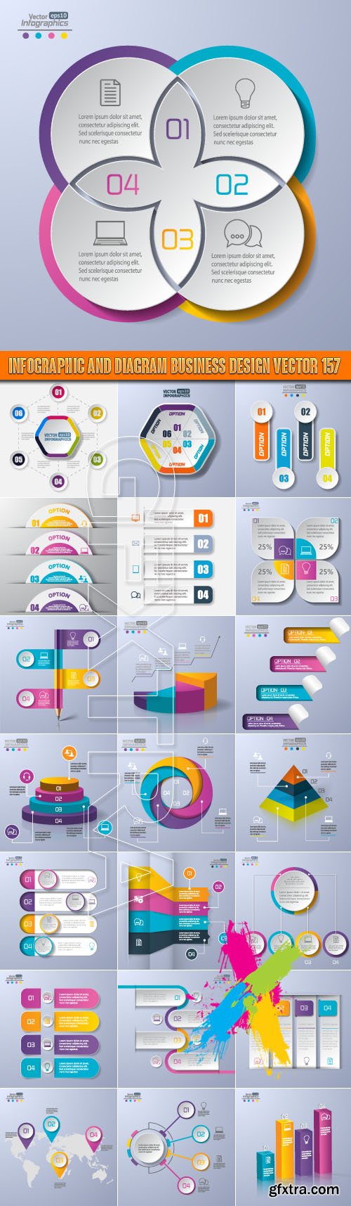 Infographic and diagram business design vector 157
