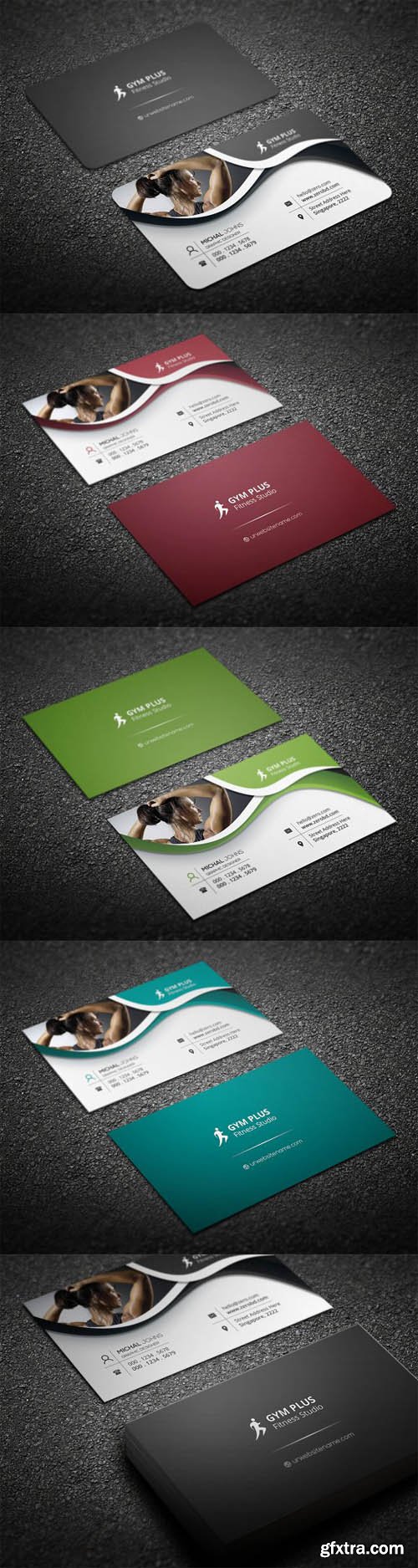 Gym Fitness Business Card Gym Fitness Business Card