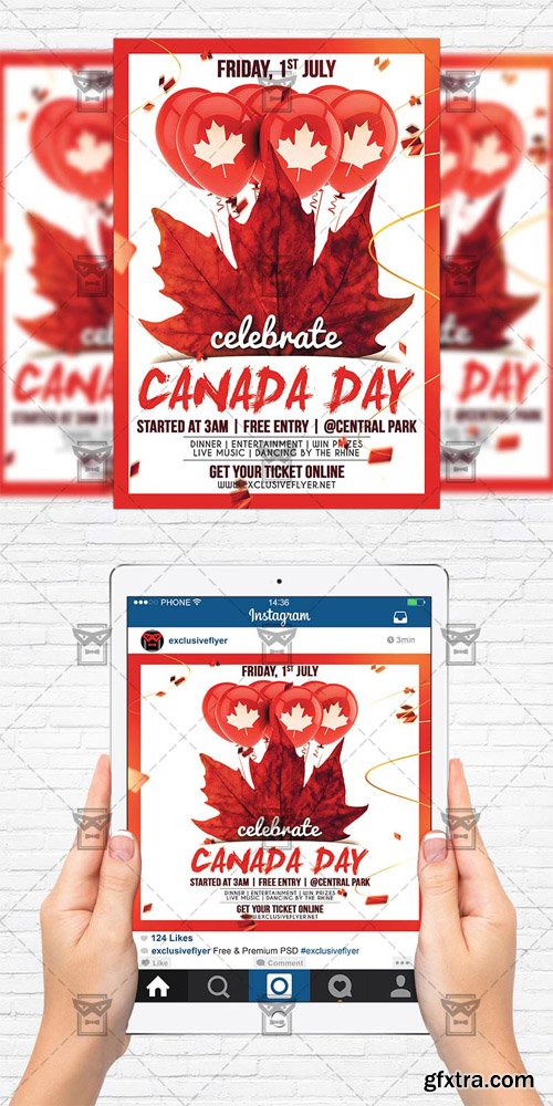 Canada Day - Flyer Template + Instagram Size Flyer