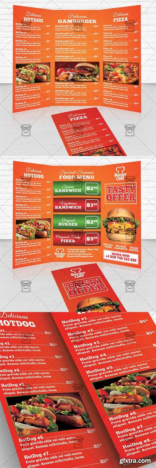 Fast Food Trifold Brochure Template