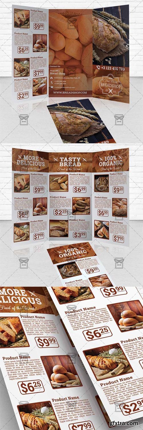 Bakery Food Trifold Brochure Template