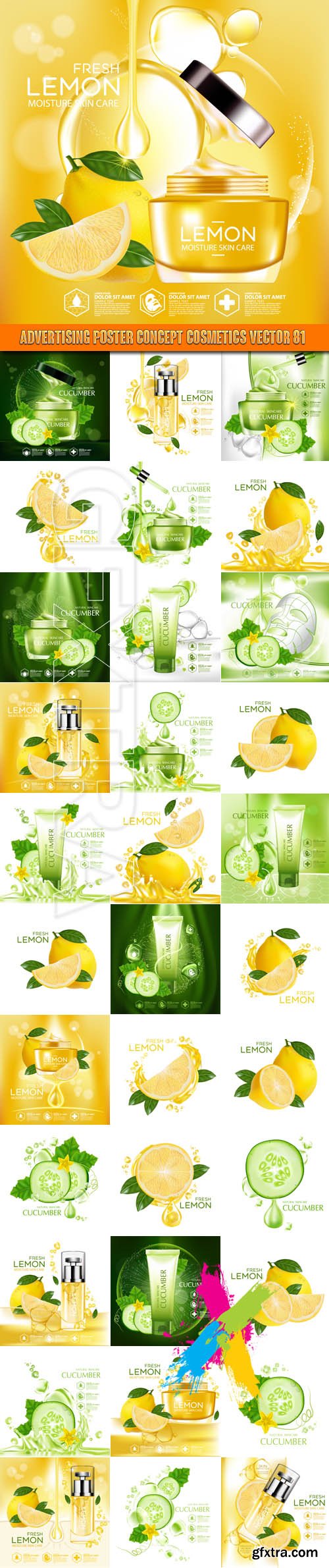 Advertising Poster Concept Cosmetics vector 81