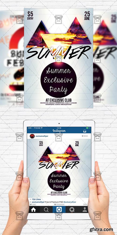 Summer - Flyer Template + Instagram Size Flyer