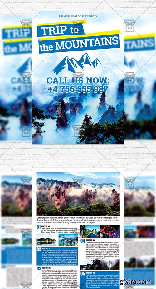 Trip to the Mountains - Two-Sided Flyer Template Trip to the Mountains - Two-Sided Flyer Template