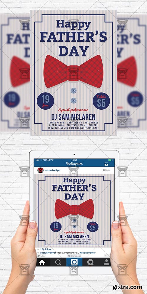 Fathers Day - Flyer Template + Instagram Size Flyer